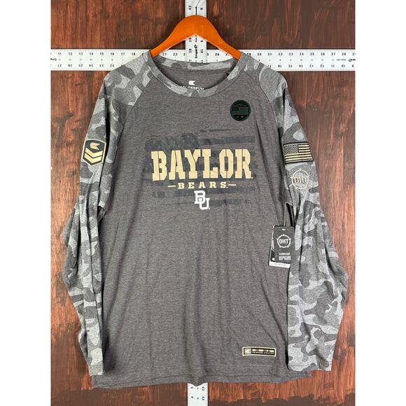 Baylor Bears OHT Military Appreciation Long Sleeve Camo Gray Mens 2XL NEW NCAA‎ - Picture 2 of 10